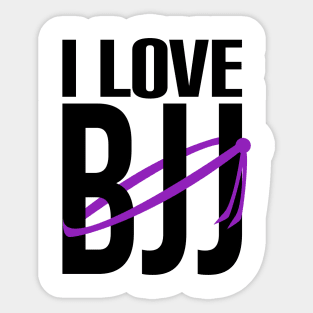 I love bjj - brazilian jiu jitsu purple belt Sticker